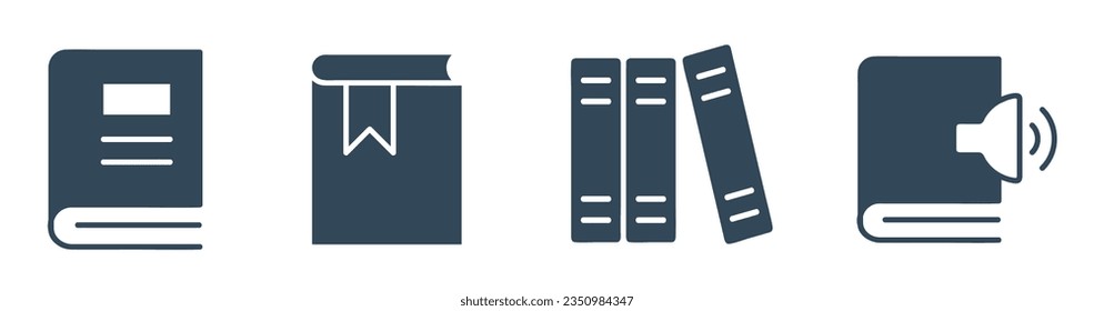Book icon vector. Online education and library icon set illustration