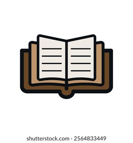 Book icon vector. Open book vector icon