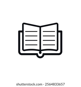 Book icon vector. Open book vector icon