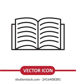 Book Icon Vector, open bool icon simple liner illustration on white background..eps