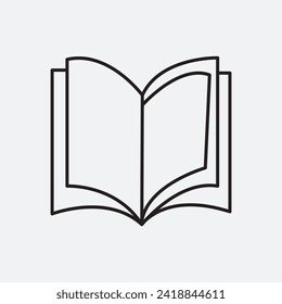 Buchsymbol, Vektorgrafik. offener Buchsymbol, Vektorgrafik. E-Book-Symbol, eps10