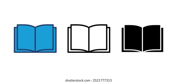 Book icon vector. open book icon vector. ebook icon