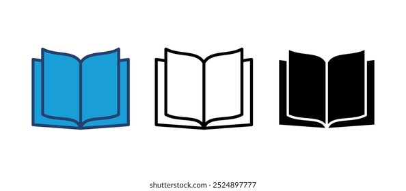 Ícone do livro vetor. abrir ícone do livro vetor. ícone do ebook