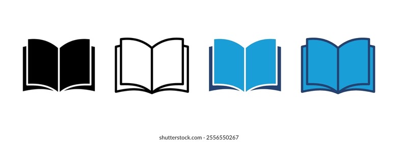 Book icon vector. open book icon vector. ebook icon