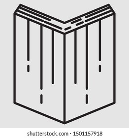 book Icon Vector, open book, isolated background gray