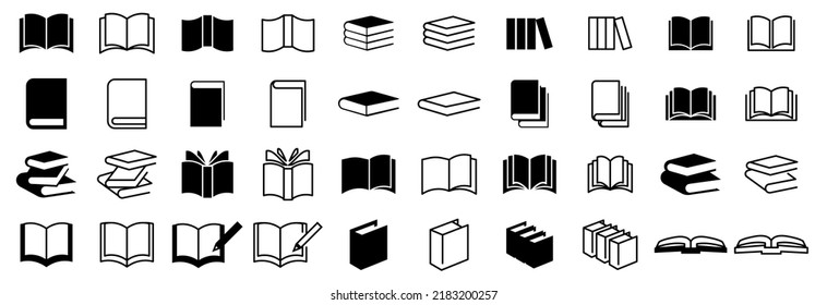 Book icon vector. open book icon set