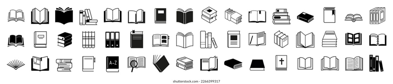 Book icon vector. open book icon set