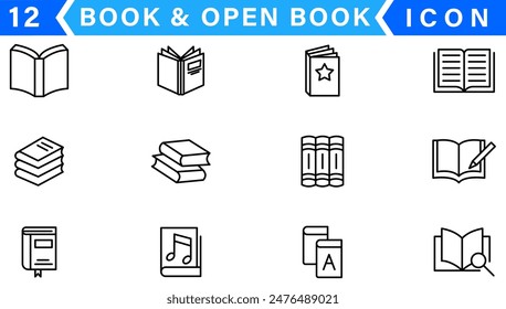 Book icon vector. open book icon set
