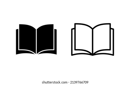 Book icon vector. open book sign and symbol. ebook icon
