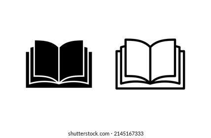 Book icon vector. open book sign and symbol. ebook icon