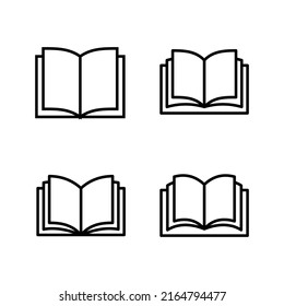 Vector de icono del libro. símbolo y signo de libro abierto. icono de ebook