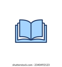 Buchsymbol, Vektorgrafik. offenes Buchzeichen und -symbol. E-Book-Symbol