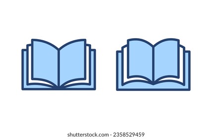 Book icon vector. open book sign and symbol. ebook icon