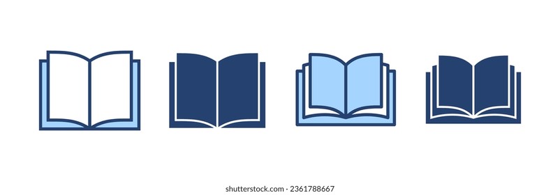 Book icon vector. open book sign and symbol. ebook icon