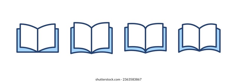 Book icon vector. open book sign and symbol. ebook icon