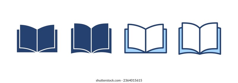 Book icon vector. open book sign and symbol. ebook icon