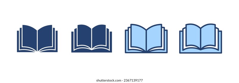 Book icon vector. open book sign and symbol. ebook icon