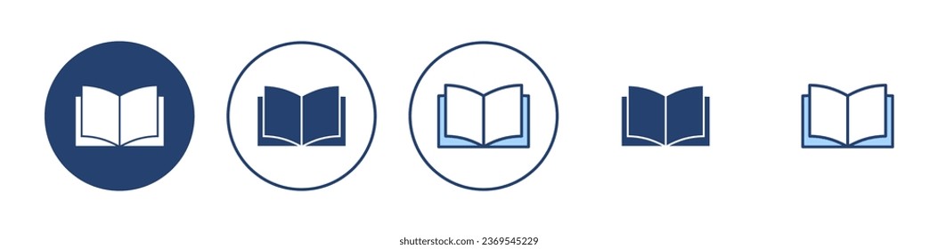 Book icon vector. open book sign and symbol. ebook icon