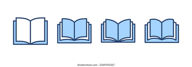 Book icon vector. open book sign and symbol. ebook icon