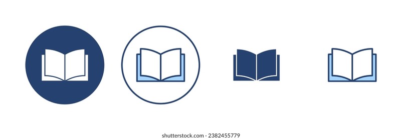 Book icon vector. open book sign and symbol. ebook icon