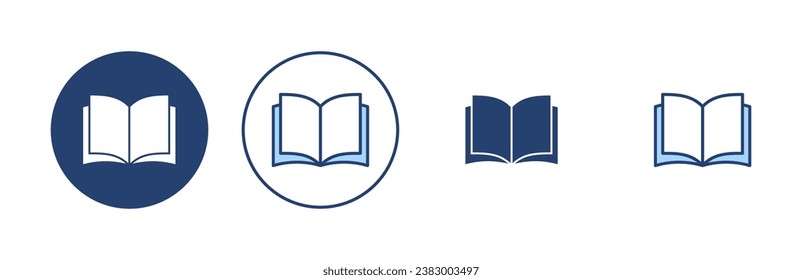 Book icon vector. open book sign and symbol. ebook icon