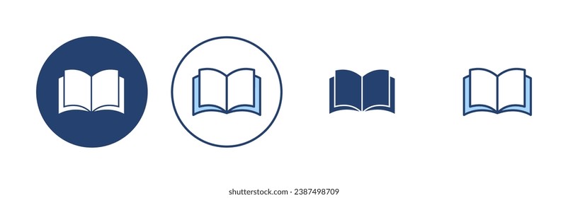 Book icon vector. open book sign and symbol. ebook icon