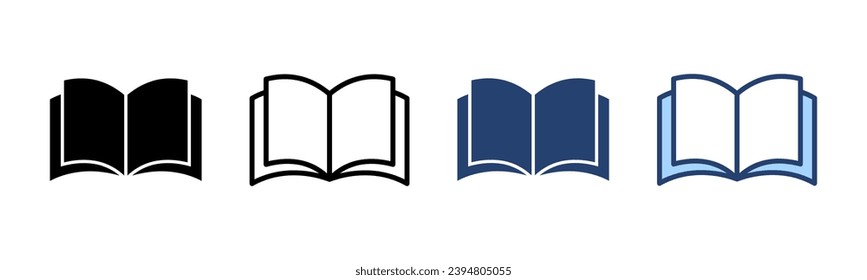Book icon vector. open book sign and symbol. ebook icon