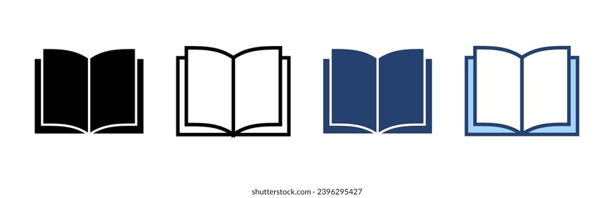 Book icon vector. open book sign and symbol. ebook icon