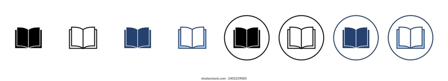 Book icon vector. open book sign and symbol. ebook icon