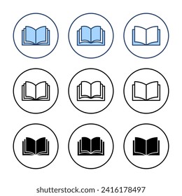 Book icon vector. open book sign and symbol. ebook icon