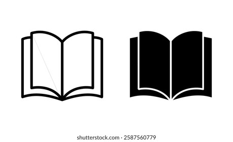 Book icon vector. open book sign and symbol. ebook icon