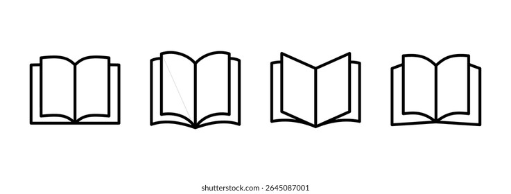 Book icon vector. open book sign and symbol. ebook icon