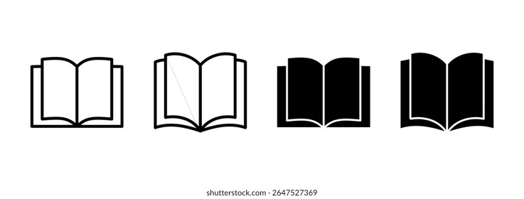 Book icon vector. open book sign and symbol. ebook icon