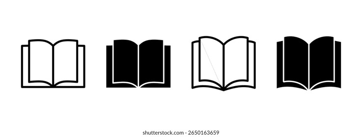 Book icon vector. open book sign and symbol. ebook icon