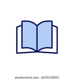 Icono de libro. Vector de libro abierto y símbolo. icono de libro electrónico