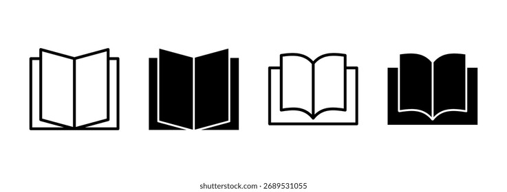 Icono de libro. Vector de libro abierto y símbolo. icono de libro electrónico