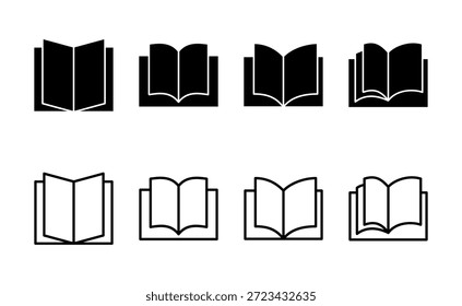 Buchsymbol, Vektor. Buchzeichen und -symbol öffnen. eBook-Symbol
