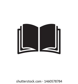 Book icon vector. Open book symbol icon. Simple design on white background.