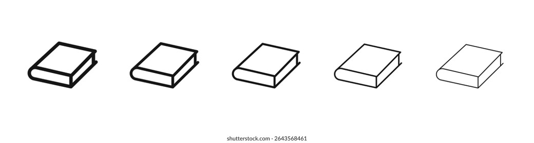 Book icon vector outline set illustration sign
