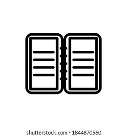 Book icon vector outline style.