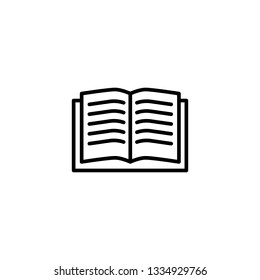 Book icon vector. Reading book vector icon on white background. Open book linear illustration. Learning education. Trendy Flat style for graphic design, Web site, UI. EPS10.