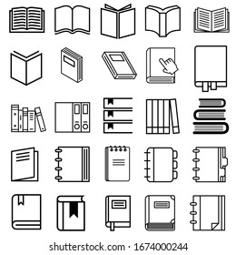 Book icon vector set. Notebook illustration sign collection. 