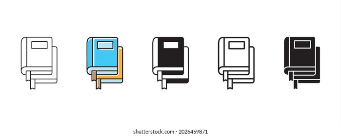 book icon vector set. stacked book with its bookmark vector illustration. isolated in white background