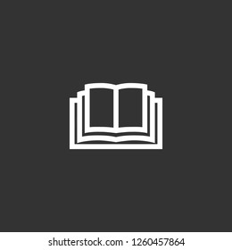 book icon vector. book sign on black background. book icon for web and app