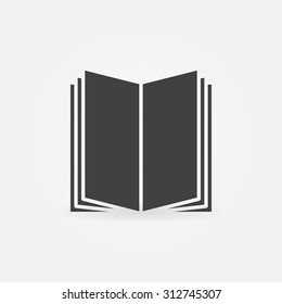 Book icon - vector simple dark education symbol. Bookstore or library logo concept
