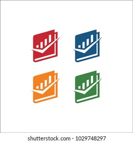 Book icon vector, solid illustration, pictogram isolated . Book logo and tick