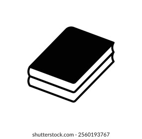 Book icon vector symbol in black filled style. Open book, textbook, ebook, education logo. Silhouette of a book. Read story book vector illustration in isolated white background.