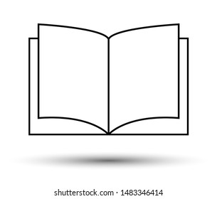 Book icon, vector symbol education.  Book icon isolated on white background.
