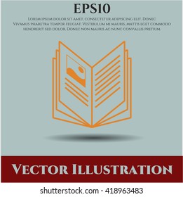 book icon vector symbol flat eps jpg app web concept website
