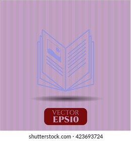símbolo del icono del libro vector de pantalla plana eps jpg sitio web de la aplicación